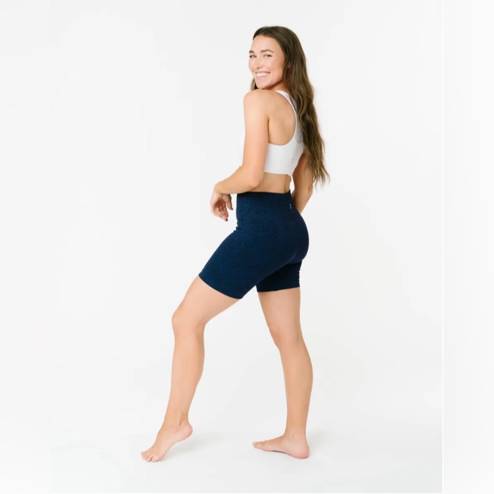 Women's Navy Blue High-Waisted Shorts “Hustle Shorts” Activewear